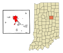 Grant County Indiana Incorporated and Unincorporated areas Marion Highlighted